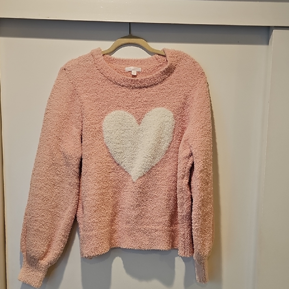 LC Lauren Conrad Pink Sweater with White Heart